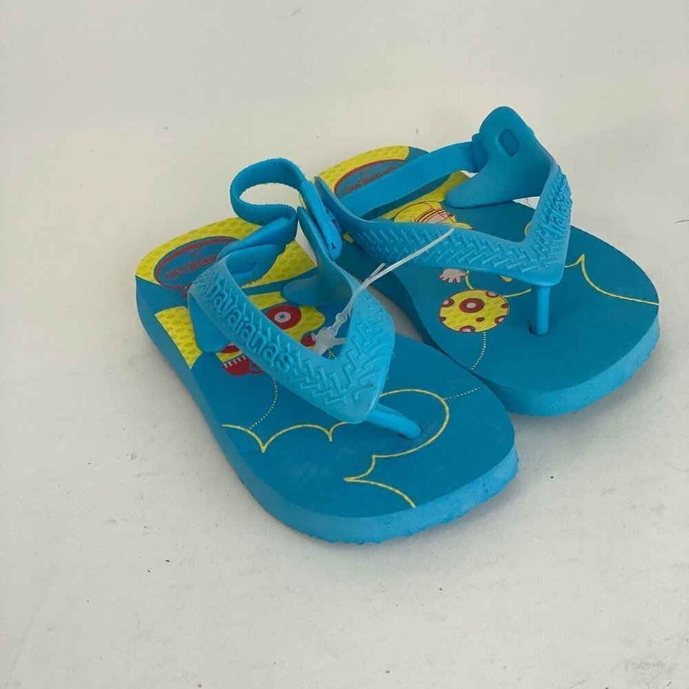 Havaianas Toddler Kids Flip Flops Thong‎ Beach Slipper With Garter Blue 6C NWOT